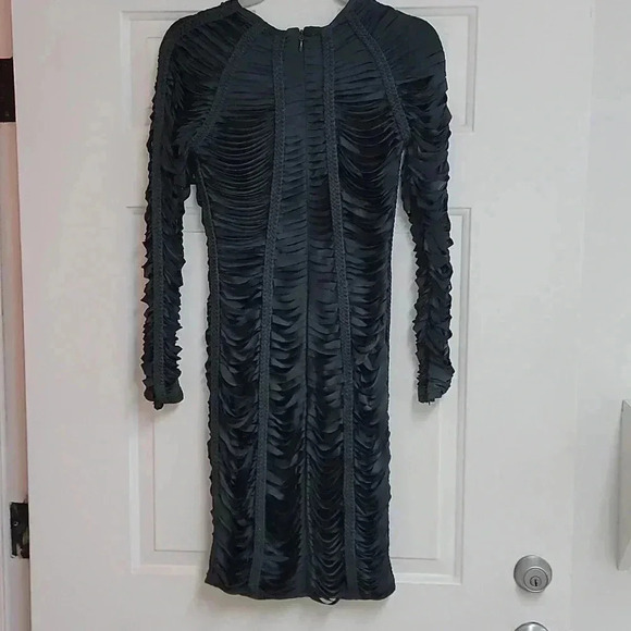 Siege' Charcoal Grey Laser Cut Braided Dress - House of CB - Picture 6 of 13